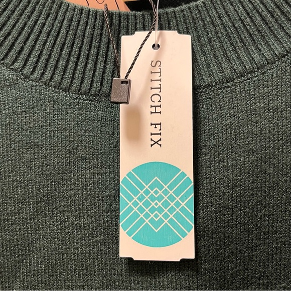 Les Serein Sebastiane Collegiate Casual Chic Pull on Sweater, Sz M, Green & Gray - Picture 5 of 7